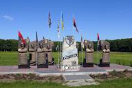 CHERKASY REGION, UKRAINE - MAY 9, 2024 - The Alley of Memory commemorates the military personnel of the 93rd Kholodnyi Yar Separate Mechanized Brigade who perished while defending Ukraine in 2014-2023, Cherkasy region, central Ukraine., Credit:Yulii 