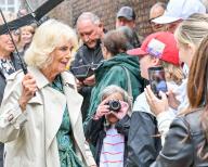 Rye, UK, 16 May 2024. Her Majesty Queen Camilla meets members of the community during her visit to the Church of Saint Mary and Lamb House, Rye, East Sussex, UK., Credit:Lee Floyd / Avalon