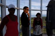 President Barack Obama and family tour the Gay Head lighthouse in Aquinnah, Mass., while on vacation on Martha