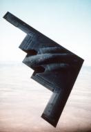 An overview in-flight image of the B-2 Bomber in its fifth test flight. The flight lasted one hour and seventeen minutes. Northrop Chief Test Pilot Bruce Hinds and Air Force Lt. Col. John Small of the B-2 Combined Test Force were at the controls. ...