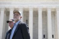 UNITED STATES - May 20: Ben Cohen, left, and Jerry Greenfield, Founders of Ben & Jerryâs, attend an event on police reform and ending qualified immunity outside of the U.S. Supreme Court in Washington on Thursday, May 20, 2021. (Photo by Caroline Brehman/CQ Roll Call