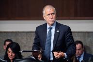 WASHINGTON - MAY 16: Sen. Thom Tillis, R-N.C., attends the Senate Banking Housing and Urabn Affairs Committee hearing on âExamining the Failures of Silicon Valley Bank and Signature Bankâ in Washington on Tuesday, May 16, 2023. (Bill Clark/CQ Roll Call