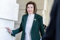 UNITED STATES - APRIL 20: Rep. Nancy Pelosi, D-Calif., is seen outside the U.S. Capitol after the House passed the foreign aid package on Saturday, April 20, 2024. (Tom Williams/CQ Roll Call
