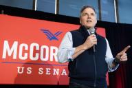 UNITED STATES - APRIL 25: Dave McCormick, Republican U.S. Senate candidate from Pennsylvania, speaks during a campaign rally at Beerded Goat Brewery in Harrisburg, Pa., on Thursday, April 25, 2024. (Tom Williams\/CQ Roll Call