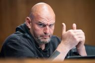 UNITED STATES - APRIL 16: Sen. John Fetterman, D-Pa., speaks during the Senate Banking Subcommittee on Housing, Transportation, and Community Development hearing titled âChallenges in Preserving the U.S. Housing Stock,â in Dirksen building on Tuesday, April 16, 2024. (Tom Williams\/CQ Roll Call
