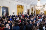 UNITED STATES - MAY 3: President Joe Biden applauds for recipients of the Presidential Medal of Freedom, the nation\'s highest civilian honor, in the East Room of the White House on Friday, May 3, 2024. (Tom Williams\/CQ Roll Call