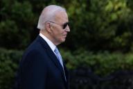 UNITED STATES - MAY 3: President Joe Biden makes his way to Marine One en route to Wilmington, Del., on the South Lawn of the White House after a Presidential Medal of Freedom ceremony on Friday, May 3, 2024. (Tom Williams\/CQ Roll Call