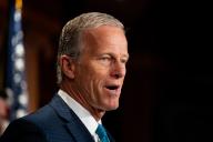 WASHINGTON - MAY 9: Sen. John Thune, R-S. Dak., speaks during the Senate Republicansâ news conference in the U.S. Capitol on a resolution that condemns any action by the Biden Administration to withhold or restrict weapons for Israel on Thursday , May 9, 2024. (Bill Clark\/CQ Roll Call