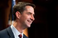 WASHINGTON - MAY 9: Sen. Tom Cotton, R-Ark., speaks during the Senate Republicansâ news conference in the U.S. Capitol on a resolution that condemns any action by the Biden Administration to withhold or restrict weapons for Israel on Thursday , May 9, 2024. (Bill Clark\/CQ Roll Call