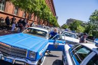 UNITED STATES - MAY 13: A classic New York City Police Department patrol car is seen near an event at the National Law Enforcement Officers Memorial to honor officers who lost their lives in 2023, on Monday, May 13, 2024. The event is part of the annual Police Week gathering. (Tom Williams/CQ Roll Call