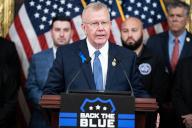 UNITED STATES - MAY 15: Rep. Mike Ezell, R-Miss., speaks during a news conference in the U.S. Capitol to recognize law enforcement as part of Police Week on Wednesday, May 15, 2024. (Tom Williams/CQ Roll Call