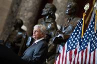 UNITED STATES - MAY 16: Rev. William Franklin Graham III, speaks during the unveiling ceremony for the statue of his father, Rev. Billy Graham, right, in the U.S. Capitolâs Statuary Hall on Thursday, May 16, 2024. (Tom Williams/CQ Roll Call