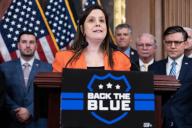UNITED STATES - MAY 15: House Republican Conference Chair Elise Stefanik, R-N.Y., speaks during a news conference in the U.S. Capitol to recognize law enforcement as part of Police Week on Wednesday, May 15, 2024. (Tom Williams/CQ Roll Call