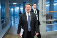 WASHINGTON - MAY 21: Sen. Gary Peters, D-Mich., arrives in the Capitol for a vote on Tuesday, May 21, 2024. (Bill Clark\/CQ Roll Call