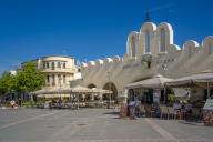 View of Kos Municipal Market in Eleftherias Central Square in Kos Town, Kos, Dodecanese, Greek Islands, Greece, Europe