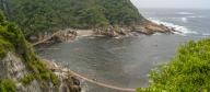 View of suspension bridge at Storms River, Tsitsikamma National Park, Garden Route National Park, South Africa, Africa