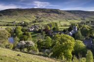 Village of Burnsall and the River Wharfe, Wharfdale, Yorkshire Dales National Park, Yorkshire, England, United Kingdom, Europe
