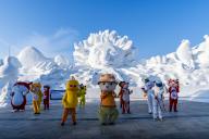 Parade at the Snow Sculpture Festival, Harbin, Heilongjiang, China, Asia