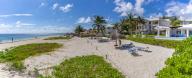 View of beach and sea at Puerto Morelos, Caribbean Coast, Yucatan Peninsula, Riviera Maya, Mexico, North America