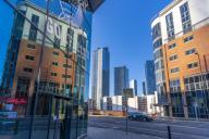 View of apartment buildings at Deansgate, Manchester, Lancashire, England, United Kingdom, Europe