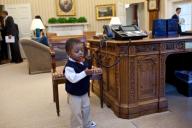 Corbin Fleming, brother of 2011 March of Dimes National Ambassador Lauren Fleming, plays with the President