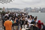 Tourists visit the Avenue of Stars in Tsim Sha Tsui during the Labour Day Golden Week. 01MAY24 SCMP \/Jelly