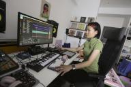 Abby Yuen aka DJ Just Bee, at her studio in Kwai Chung. 16MAY24 SCMP \/ Jonathan
