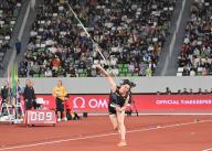 (240427) -- SUZHOU, April 27, 2024 (Xinhua) -- Kitaguchi Haruka of Japan competes during the women\'s javelin throw final at the Yangtze River Delta Athletics Diamond Gala in Suzhou, east China\'s Jiangsu Province, April 27, 2024. (Xinhua\/Song Yanhua) - Song Yanhua -\/\/CHINENOUVELLE_CHINE0064\/Credit:CHINE NOUVELLE\/SIPA