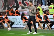 (240428) -- LEVERKUSEN, April 28, 2024 (Xinhua) -- Xabi Alonso, head coach of Bayer 04 Leverkusen, instructs during the first division of Bundesliga match between Bayer 04 Leverkusen and VfB Stuttgart in Leverkusen, Germany, April 27, 2024. (Photo by Ulrich Hufnagel\/Xinhua) - Ulrich Hufnagel -\/\/CHINENOUVELLE_CHINE0112\/Credit:CHINE NOUVELLE\/SIPA