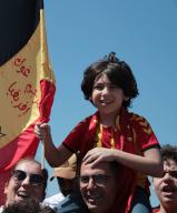 Esperance fans cheer on their team after reaching the final of the CAF Champions League and qualifying for the FIFA Club World Cup 2025 to be held in the United States, at Tunis-Carthage airport on April 27,2024 after their victory in Pretoria against South Africa\'s Mamelodi Sundowns.Mohamed Hammi\/Sipa Press\/\/HAMMI_IMG5150\/Credit:HAMMI\/SIPA
