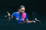 (240506) -- JEDDAH, May 6, 2024 (Xinhua) -- Qian Tianyi of China returns a shot during the women\'s singles round of 64 match against Ni Xia Lian of Luxembourg at WTT Saudi Smash 2024 in Jeddah, Saudi Arabia, May 5, 2024. (Xinhua\/WTT) - Wang Haizhou -\/\/CHINENOUVELLE_08410135\/Credit:CHINE NOUVELLE\/SIPA