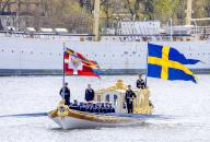 06-05-2024 Denmark Queen Mary and King Frederik and Princess Victoria and Prince Danie larrive sailing with the Order of Vasa at Skeppsbron in Stockholm on the 1st day of the 2 day statevisit to Sweden. Ã\' PPE\/Nieboer\/\/PICTUREPRESSEUROPE_12020012\/Credit:PPE\/SIPA