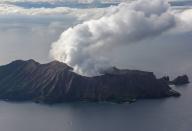 (240514) -- WELLINGTON, May 14, 2024 (Xinhua) -- This aerial photo taken on May 13, 2024 shows a view of the White Island, New Zealand. The White Island, a volcanic island in New Zealand