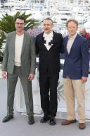 Rene Wachner-Solomon, Roberto Minervini and Jeremiah Knupp attend "The Damned" (Les Damnes) Photocall at the 77th annual Cannes Film Festival at Palais des Festivals on May 16, 2024 in Cannes, France. (Photo by Oleg Nikishin)//NIKISHINOLEG_N0044/Credit:Oleg Nikishin/SIPA