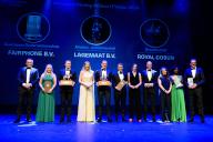 16-05-2024 Zwolle Queen Maxima attended the King Willem I Prizes, awarded every 2 years in the categories large and small and medium-sized enterprises, in Theater De Spiegel in Zwolle. Ã
