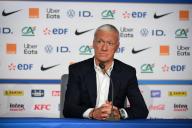 Didier Deschamps during a press conference in TF1 building on thursday may 16, 2024. Boulogne Billancourt. France. PHOTO: CHRISTOPHE SAIDI / SIPA.//04SAIDICHRISTOPHE_B0423/Credit:CHRISTOPHE SAIDI/SIPA