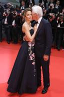 Alejandra Silva and Richard Gere attending "Oh, Canada" red carpet during the 77th annual Cannes Film Festival at the Palais des Festivals, in Cannes France, on May 17 2024.//03HAEDRICHJM_JMH.0019/Credit:JM HAEDRICH/SIPA