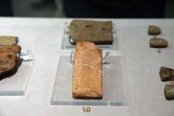 (240519) -- TEHRAN, May 19, 2024 (Xinhua) -- This photo taken on May 18, 2024 shows an ancient clay tablet at National Museum of Iran in Tehran, Iran. Iran on Saturday unveiled a selection of ancient clay tablets brought back to the country last year from the United States. TO GO WITH "Iran unveils selection of ancient clay tablets returned from U.S." (Xinhua/Shadati) - Shadati -//CHINENOUVELLE_XxjpbeE007045_20240519_PEPFN0A001/Credit:CHINE NOUVELLE/SIPA
