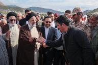 Iranian President Ebrahim Raisi, visited parts of the project of the Aras Road and Rail Transit Corridor in the northwest border point of Iran, on 19, 2024. Ebrahim Raisi, who has travelled to East Azerbaijan Province to attend the joint opening ceremony of the Qiz Qalasi Dam with the President of Azerbaijan on Sunday morning, visited parts of the project of the Aras Road and Rail Transit Corridor, including Kalaleh terminal, upon his arrival.Photo by Iranian Presidency Office\/\/APAIMAGES_1904.10251\/Credit:Iranian Presidency Office\/SIPA