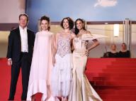 (240520) -- CANNES, May 20, 2024 (Xinhua) -- U.S. actor Dennis Quaid, French director Coralie Fargeat, U.S. actress Margaret Qualley and U.S. actress Demi Moore (from L to R) arrive for the screening of the film "The Substance" at the 77th edition of the Cannes Film Festival in Cannes, southern France, on May 19, 2024. (Xinhua/Gao Jing) - Gao Jing -//CHINENOUVELLE_XxjpbeE007189_20240520_PEPFN0A001/Credit:CHINE NOUVELLE/SIPA