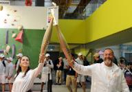 May 20, 2024 - The Olympic Flame Relay in Tarbes, Hautes-Pyrenees.//FOURCADEFERNAND_1904.10411/Credit:Fernand Fourcade/SIPA