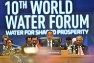 (240520) -- BALI, May 20, 2024 (Xinhua) -- Indonesian President Joko Widodo speaks at the 10th World Water Forum in Bali, Indonesia on May 20, 2024. The 10th World Water Forum under the theme of "Water for Shared Prosperity" officially opened on Indonesia