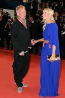 Singer Sting and Trudie Styler attend the Parthenope Red Carpet at the 77th annual Cannes Film Festival at Palais des Festivals on May 21, 2024 in Cannes, France.//PECQUENARDCYRIL_STING-PECQUENARD1032/Credit:CYRIL PECQUENARD/SIPA