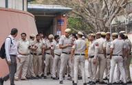 New Delhi, March 26, 2024 (ANI): Police personnel deployed at Patel Chowk metro station as the security heightened in view of the Aam Aadmi Party (AAP)\'s PM residence \'gherao\' protest against the arrest of Delhi CM Arvind Kejriwal in a liquor policy case, in New Delhi on Tuesday. (ANI Photo via Hindustan Times\/Sipa USA\/Rahul Singh