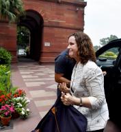 New Delhi, March 27 (ANI): US\' Acting Deputy Chief of Mission Gloria Berbena arrives at South Block as she was summoned by Ministry of External Affairs over recent US State Department remarks on Delhi Chief Minister Arvind Kejriwal\'s arrest , in New Delhi on Wednesday. (ANI Photo via Hindustan Times\/Sipa USA\/Rahul Singh