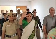 New Delhi, March 26, 2024 (ANI): BRS leader K Kavitha being brought to Rouse Avenue court at the end of her Enforcement Directorate (ED) custody in Delhi excise policy money laundering case, in New Delhi on Tuesday. (ANI Photo via Hindustan Times\/Sipa USA