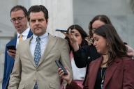 United States Representative Matt Gaetz (Republican of Florida) exits the Capitol after a House vote in Washington, DC on Thursday, April 18, 2024. Credit: Annabelle Gordon \/ CNP\/Sipa