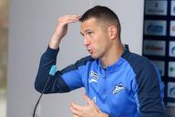 Mikhail Kerzhakov, a player of the Zenit football club seen during a press conference at the Zenit FC training base in Saint Petersburg before the Zenit Saint Petersburg - Orenburg football match, which will be held in Saint Petersburg. (Photo by Maksim Konstantinov \/ SOPA Images\/Sipa USA