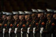 WASHINGTON (Jan. 28, 2015)-- Servicemembers prepare for the Armed Forces Farewell Tribute to Secretary of Defense Chuck Hagel on Joint Base Myer-Henderson Hall in Arlington, Va., Jan. 28, 2015. President Barack Obama hosted the event, which included ...