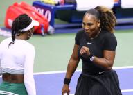 Serena Williams and Venus Williams play, and lose, their first round of women doubles US Open Championships at Billie Jean King National Tennis Center in New York City, NY, USA on September 1, 2022. Photo by Charles GUerin/Abaca/Sipa